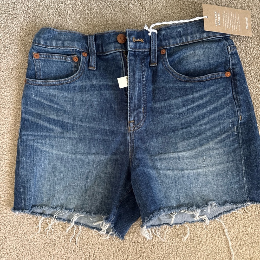 Madewell High-Rise Blue Denim Shorts